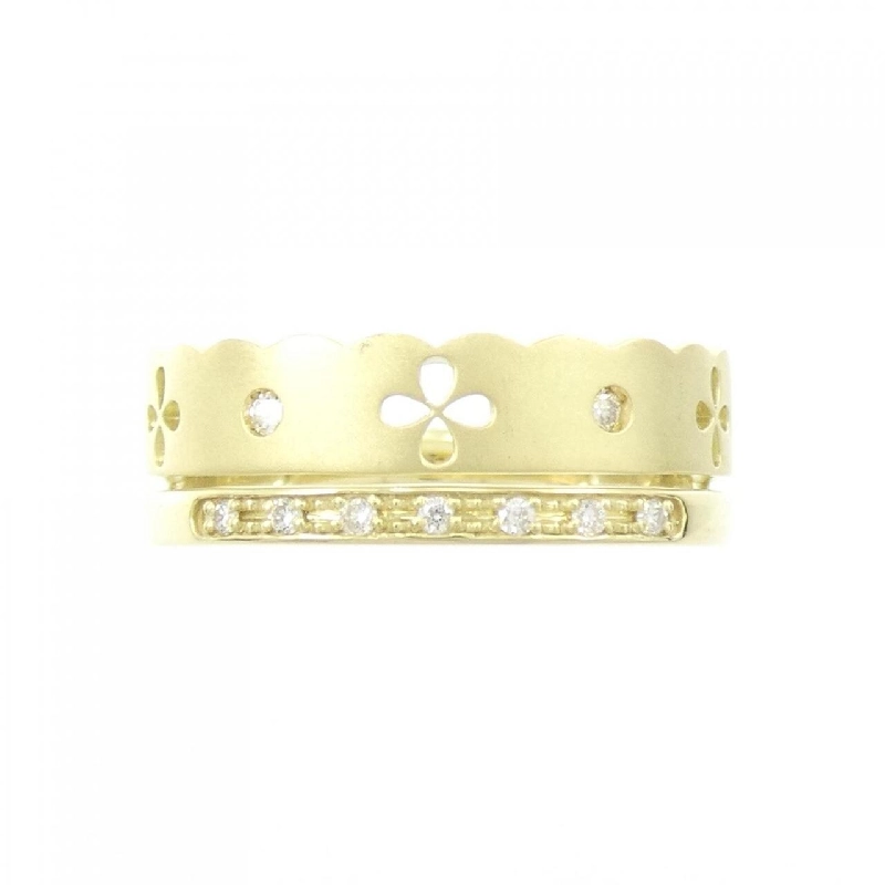 【Sản phẩm mới】Nhẫn kim cương K18YG hình hoa 0.06CT 672362