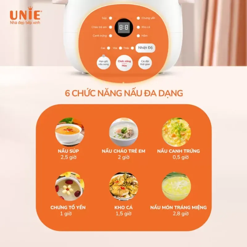 Nồi nấu chậm UNIE USC10W 1L màu trắng chính hnagx mới 100% 593114