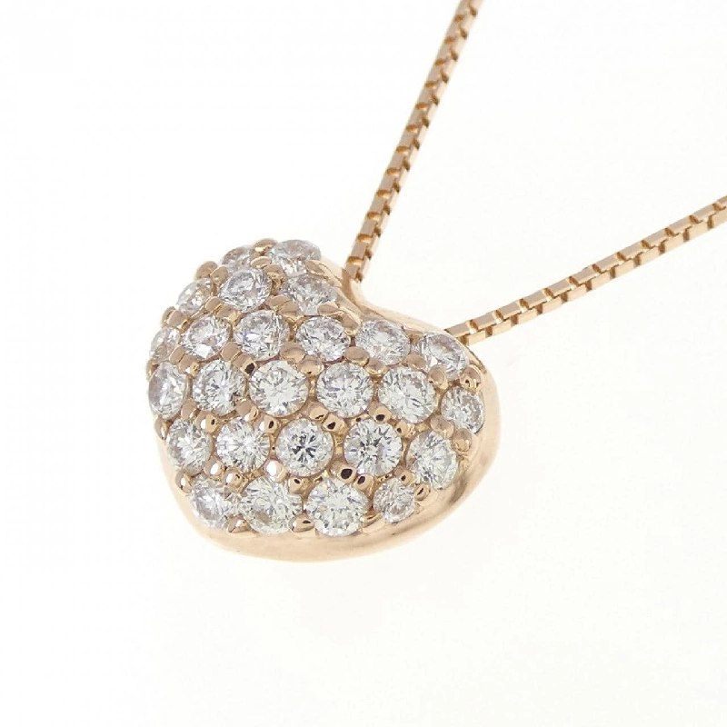 K18PG Dây chuyền kim cương hình trái tim Pavé 0.55CT - Hàng hiệu Chính hãng 862024