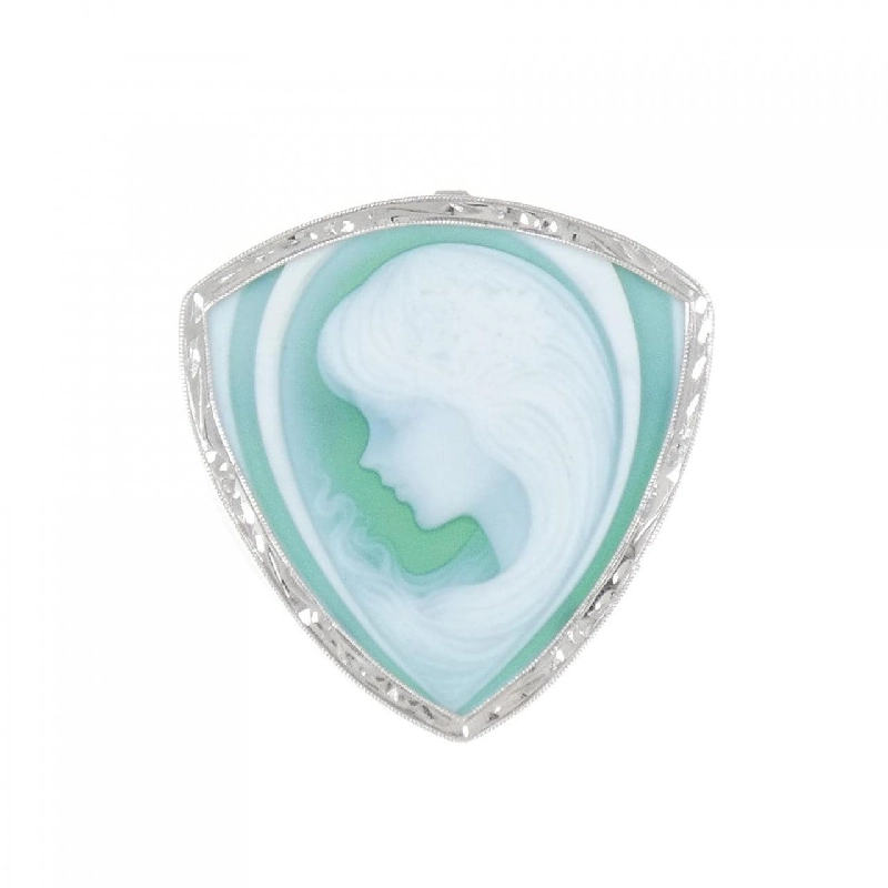 K18WG/K14WG Mã Não Cameo Brooch - Hàng hiệu Chính hãng 872557