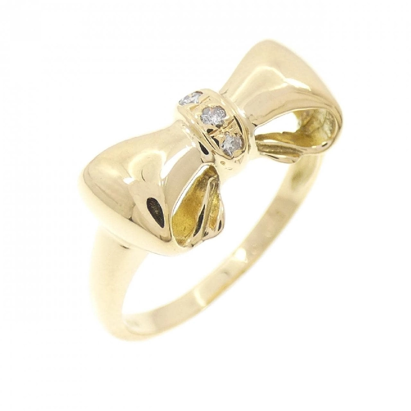 Nhẫn kim cương K18YG hình ruy băng 0.03CT 669182