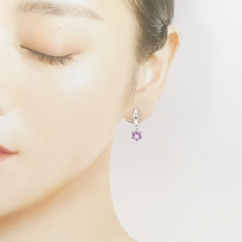 Bông tai hoa sapphire K18WG/K14WG 0.80CT - Hàng hiệu chính hãng 872880