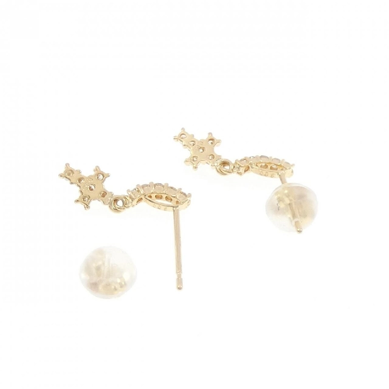 K18YG Bông tai kim cương chéo 0.20CT - Hàng hiệu Chính hãng 864041