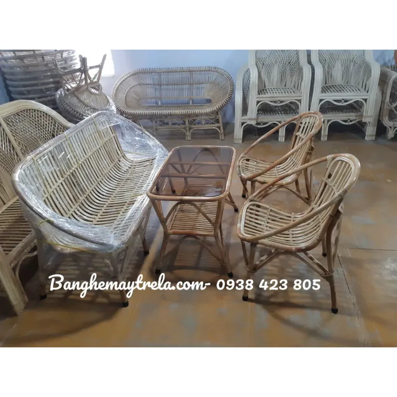 Bàn ghế sò mây nhỏ gọn giá rẻ 785629