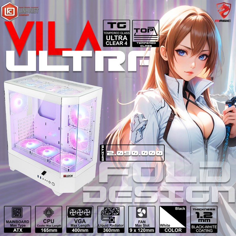 VỎ CASE MAGIC VILA ULTRA (ATX) hỗ trợ 7 FAN LED chỉ 2.090.000 75110