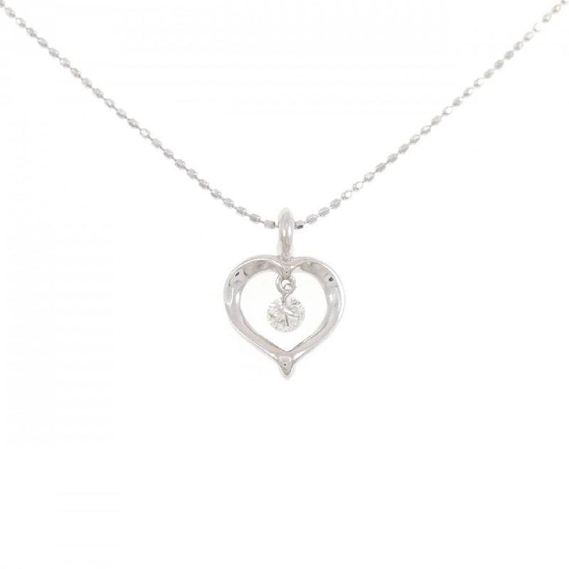 K18WG/750WG Dây chuyền kim cương hình trái tim 0.10CT - Hàng hiệu Chính hãng 859080