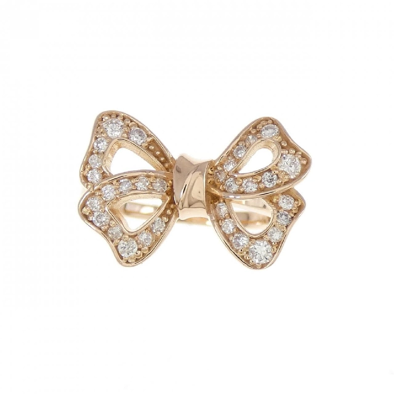 Nhẫn hồng ngọc K18PG hình ruy băng kim cương 0.18CT - Hàng hiệu chính hãng 855272