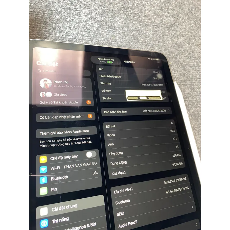 Ipad Air M3 11 Inch Kèm Bút Pencil Pro 687734