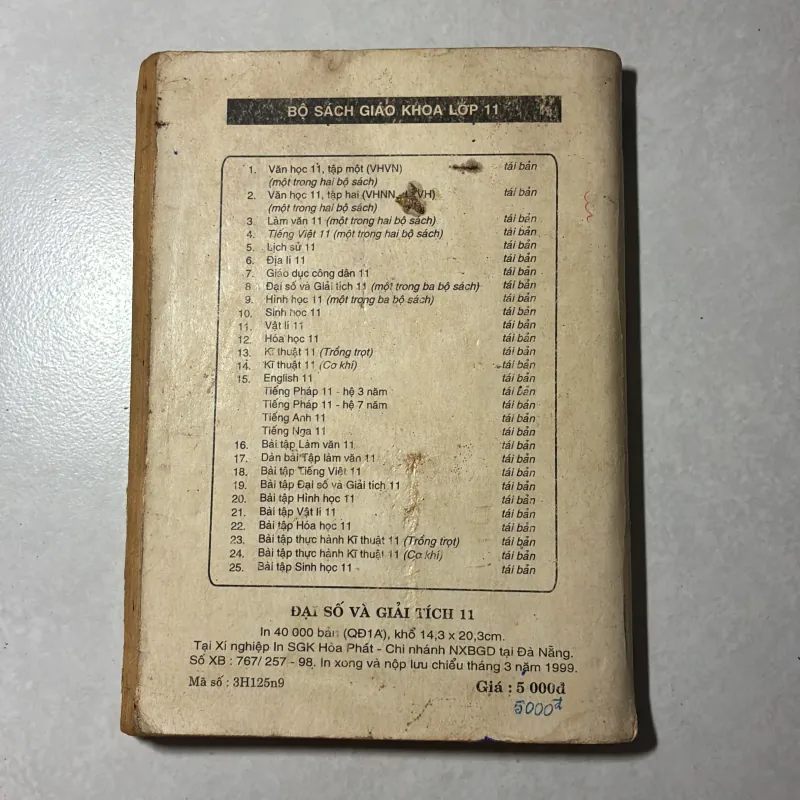 Đại số và giải tích 11 - Trần Văn Hạo - 1999s 797093