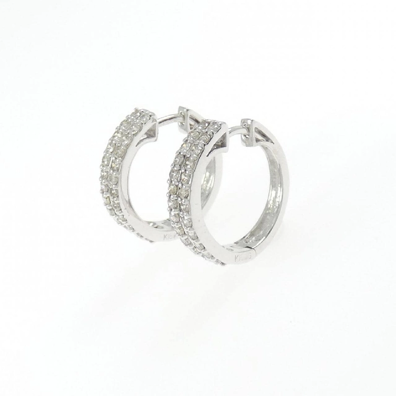 K18WG Bông tai kim cương hình vòng 0.50CT - Hàng hiệu Chính hãng 858896