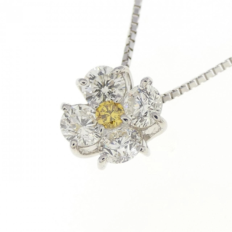 Dây chuyền kim cương hoa PT900/K18WG 0.74CT - Hàng hiệu Chính hãng 861747