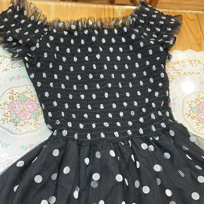 Váy xòe dáng dài voan chấm bi Elise sz M mới mặc 2 lần  569297