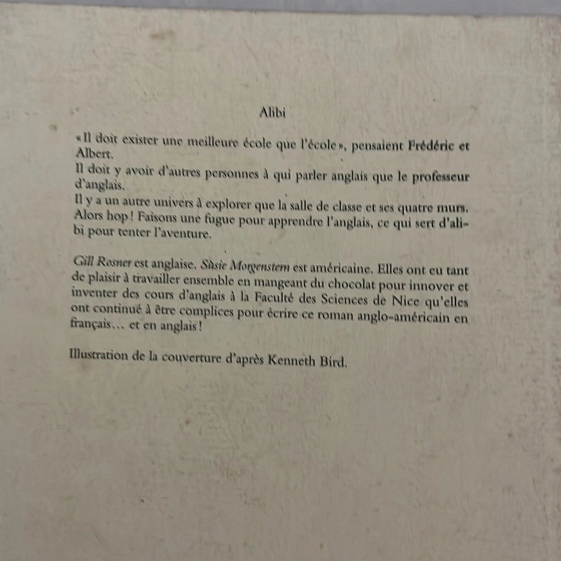 Alibi - Susie Morgenstern Gill Rosner (Ngoại văn) 502071