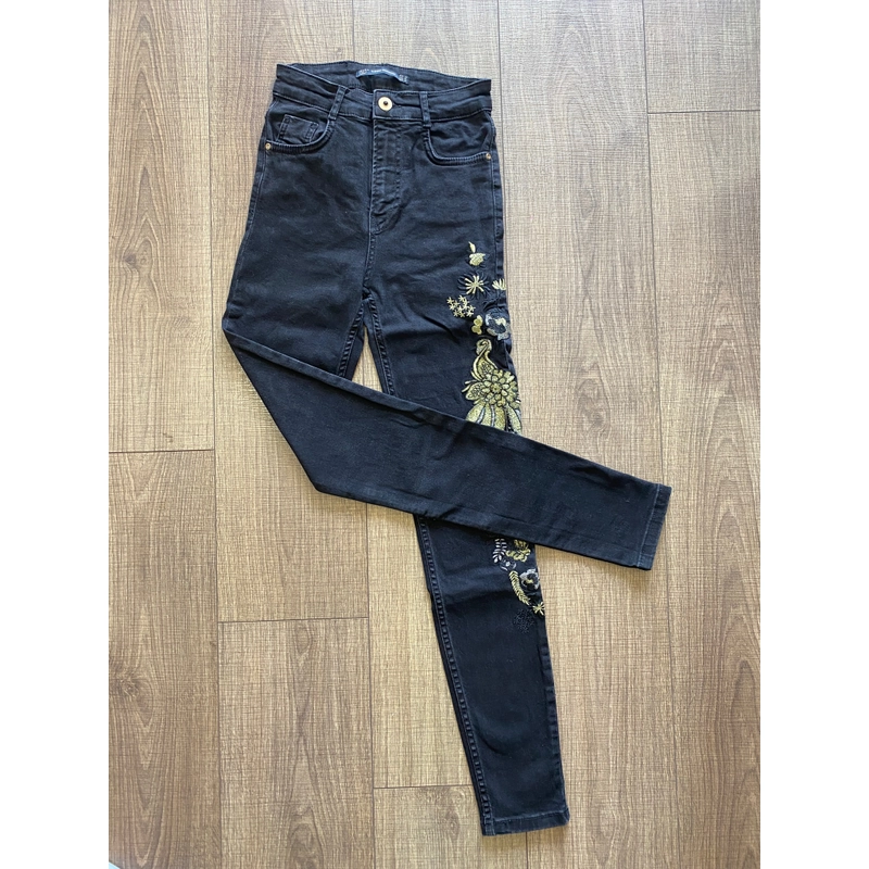 Quần skinny Jean Zara Authentic màu đen size 34  313018