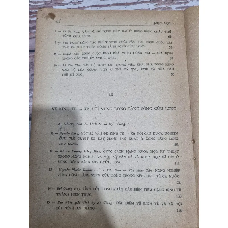 MỘT SỐ VẤN ĐỀ KHOA HỌC XÃ HỘI VỀ ĐỒNG BẰNG SÔNG CỬU LONG 714300