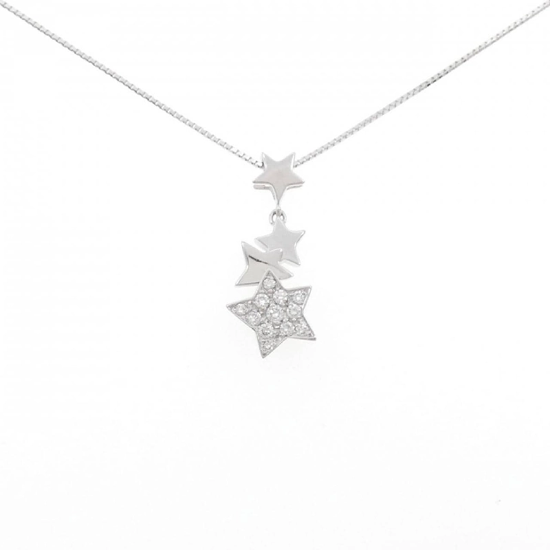 K18WG Ngôi sao Kim cương Dây chuyền 0.20CT - Hàng hiệu Chính hãng 860548