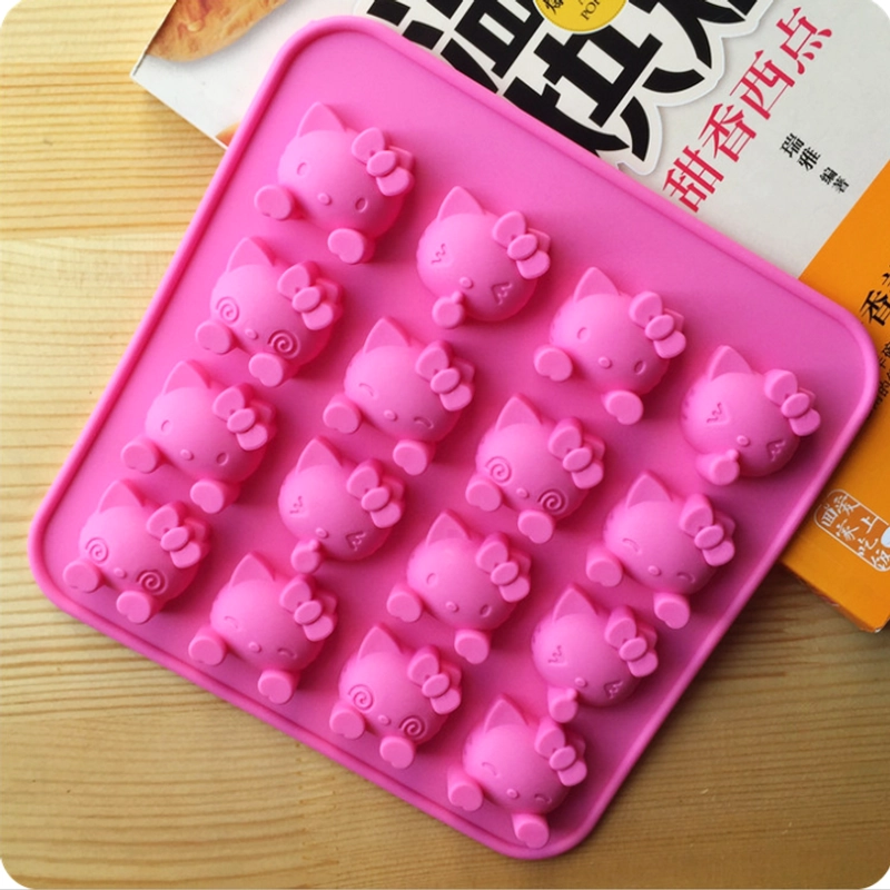 Khuôn silicon làm rau câu, socola 16 mèo Kitty - Mã số 1231 338676
