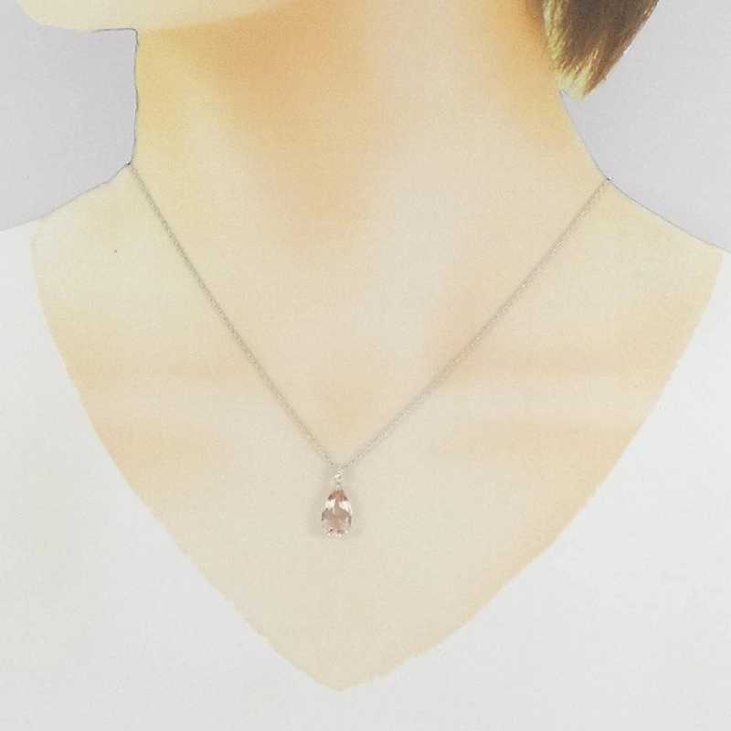 K18WG Morganite Necklace 2.01CT - Hàng hiệu Authentic 860914