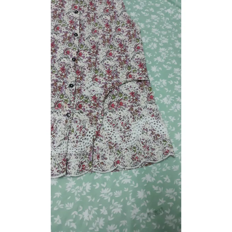 Áo sơ mi hoa không tay 1001606