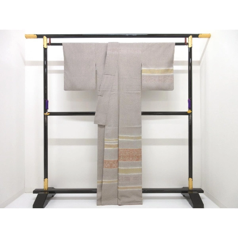 Kimono thăm viếng, lụa nhuộm, chế tác vàng Yuzen, có thắt nút - Hàng hiệu Authentic 876841