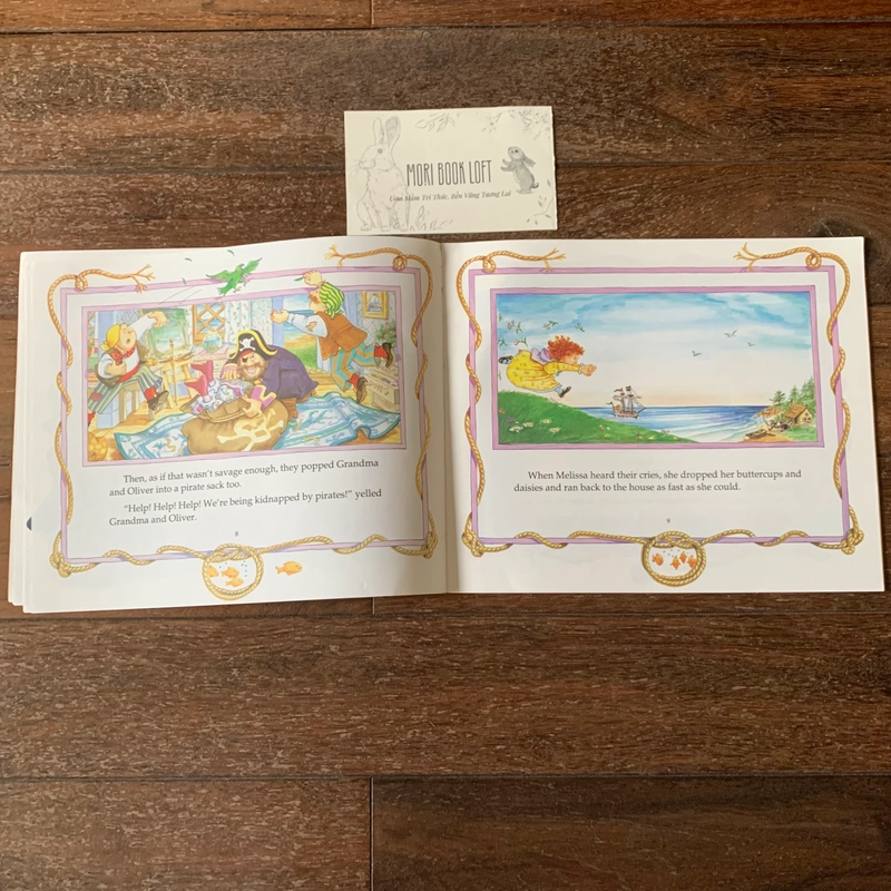 Sách tranh tiếng anh Grandma and the Pirates, Used, minh họa cổ điển, khổ ngang, lỏng gáy 478689