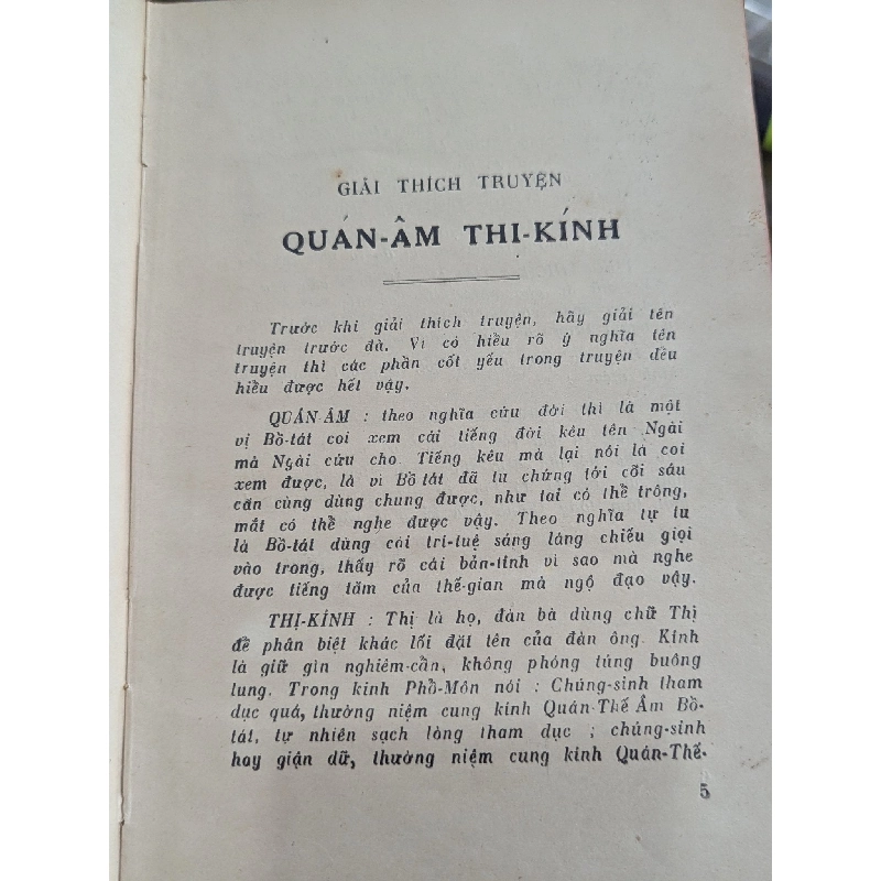 Giải thích truyện quan âm thị kính - Thiều Chửu xuất bản trước 1945 ( sách đóng bìa xưa ) 573287