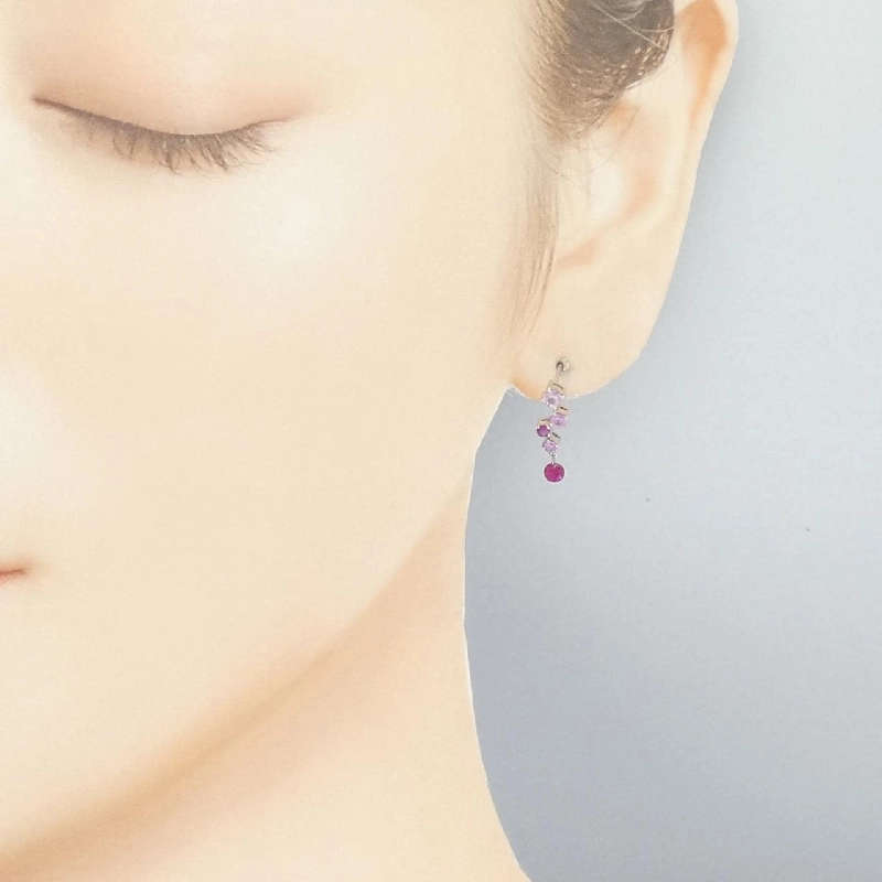 K18WG Bông tai Ruby 0.24CT - Hàng hiệu Chính hãng 873839