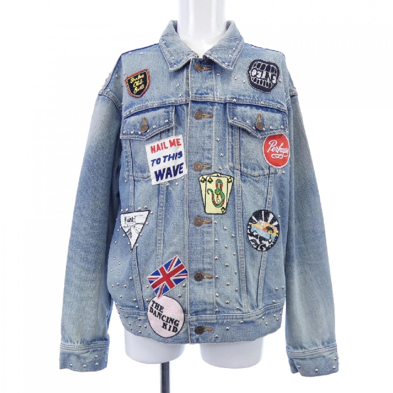 Jacket denim studded CELINE 2Q245646M thời kỳ Eddie - Hàng hiệu Authentic 892853