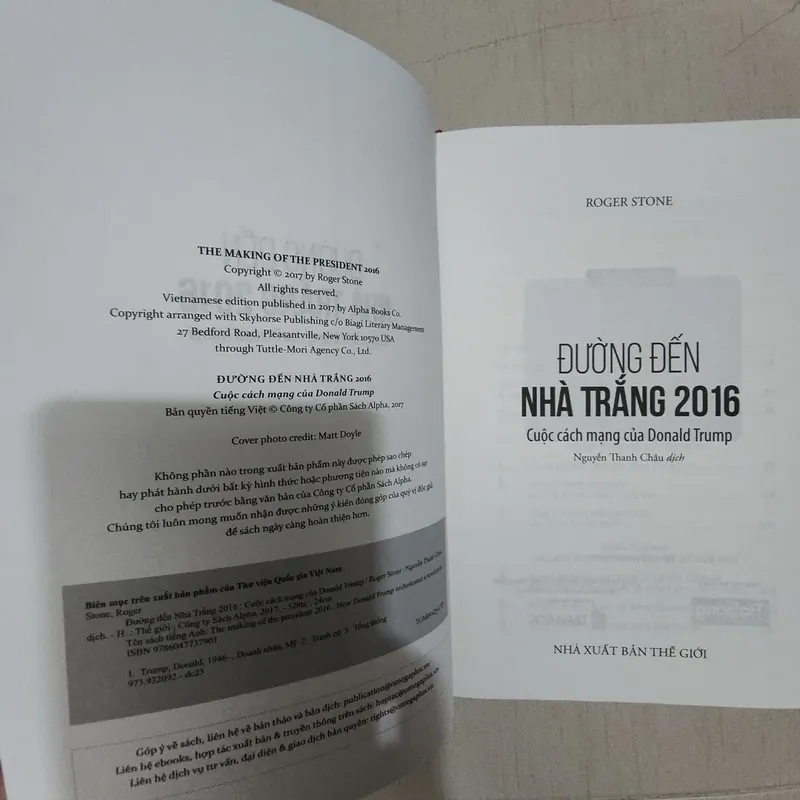 Sách Đường đến nhà trắng 2016 của Roger Stone mới 90% 527300