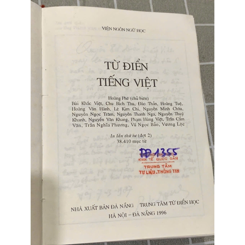 TỪ ĐIỂN TIẾNG VIỆT - BÌA CỨNG - HOÀNG PHÊ CHỦ BIÊN - 1996 545116