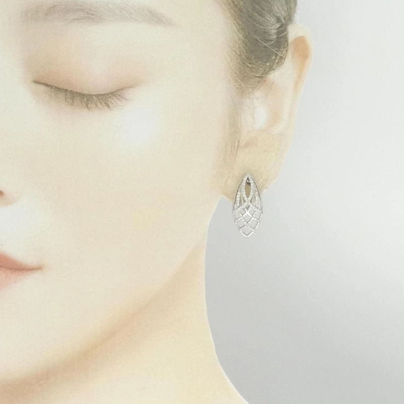 K18WG Bông tai/Khuyên tai Kim cương 0.62CT - Hàng hiệu Chính hãng 876029