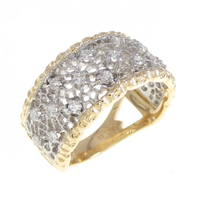 Nhẫn kim cương K18YG/PT900 0.27CT 672659