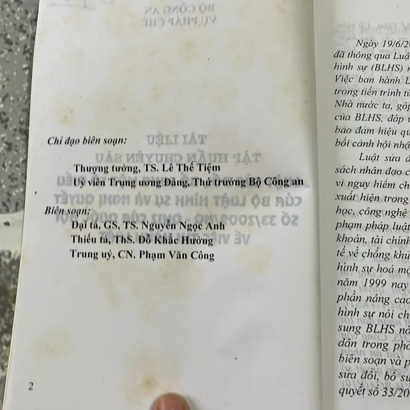 [luật - chính trị -hình sự] Tập huấn chuyên sau sửa đổi Bộ luật hình sự 1999 609763