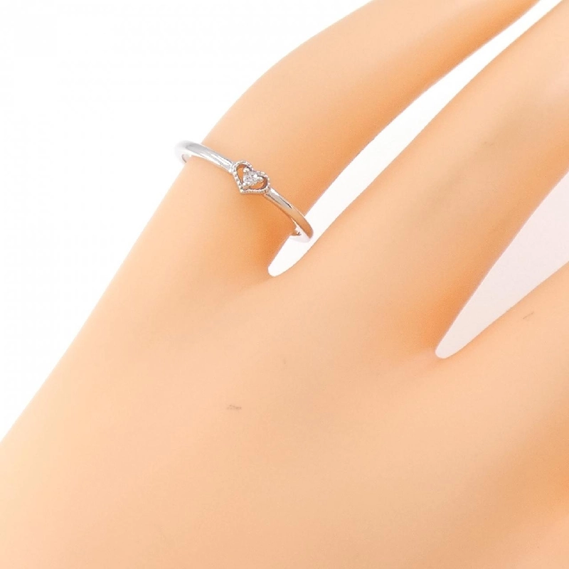 Nhẫn kim cương hình trái tim K18WG 0.01CT 670589