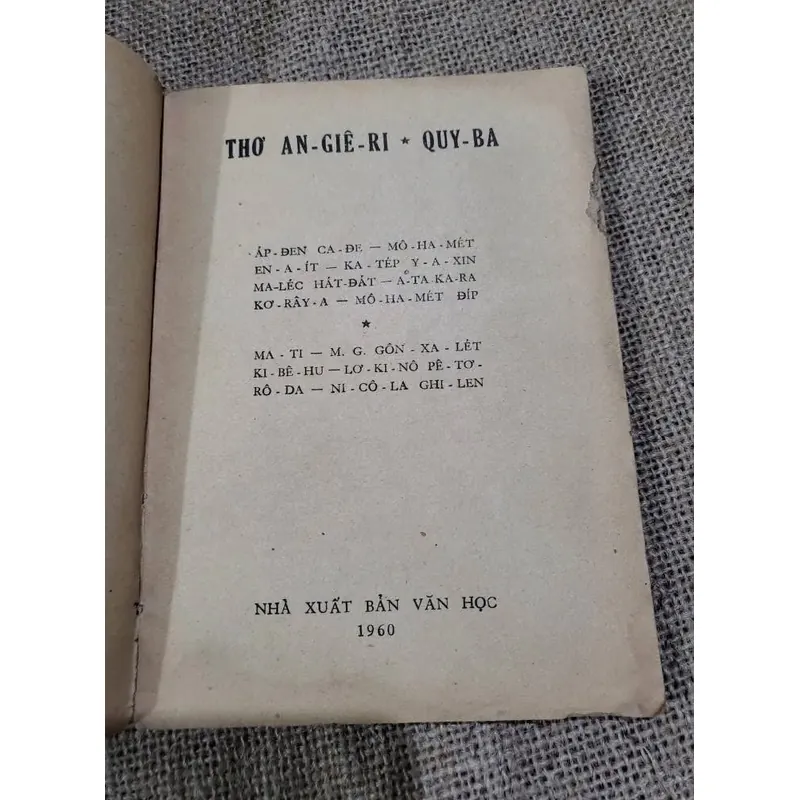 L THƠ AN-GIÊ-RI * QUY-BA- 1960  707060