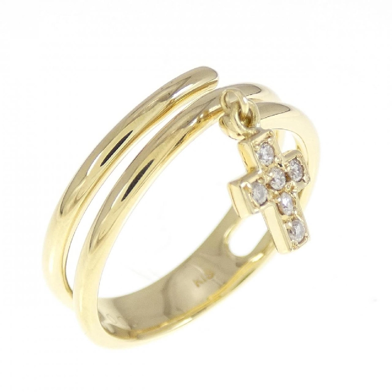 Nhẫn kim cương K18YG chéo 0.05CT 671737