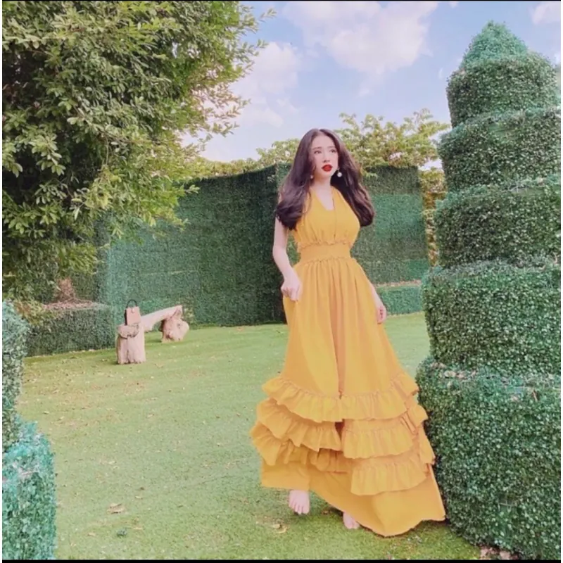 Maxi yếm chất lụa, k mút ngực , bo chun sau lưng, hàng mới cần thanh lý 968798