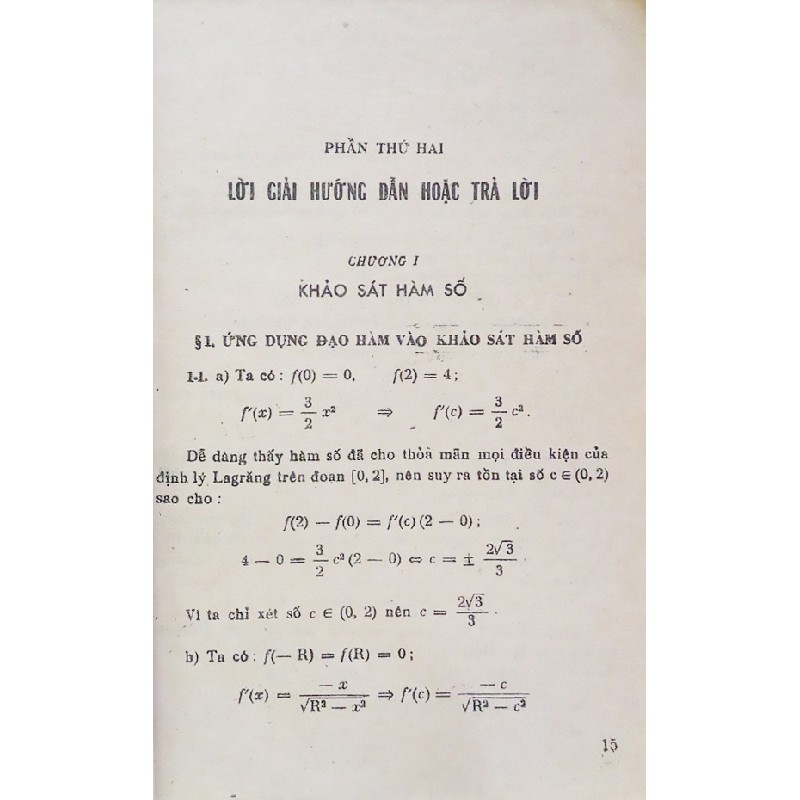 Bài tập Giải tích lớp 12 phổ thông xưa (Tập 1) 17844