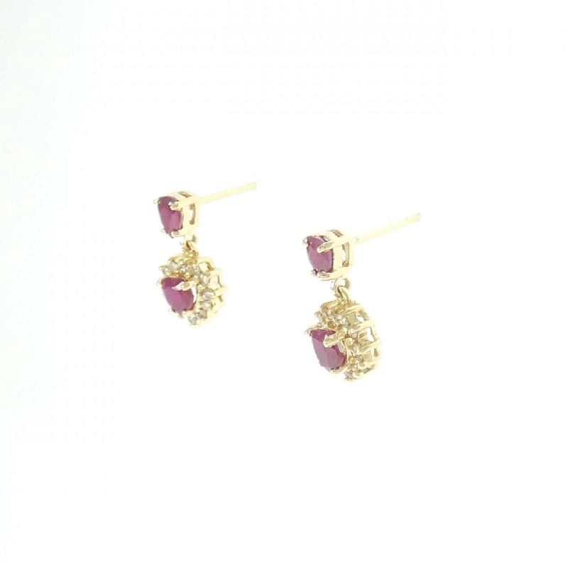 K18YG Bông tai Ruby - Hàng hiệu Chính hãng 872609