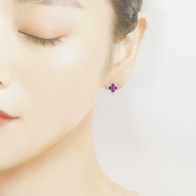 K18WG Bông tai Ruby 1.10CT - Hàng hiệu Chính hãng 874070