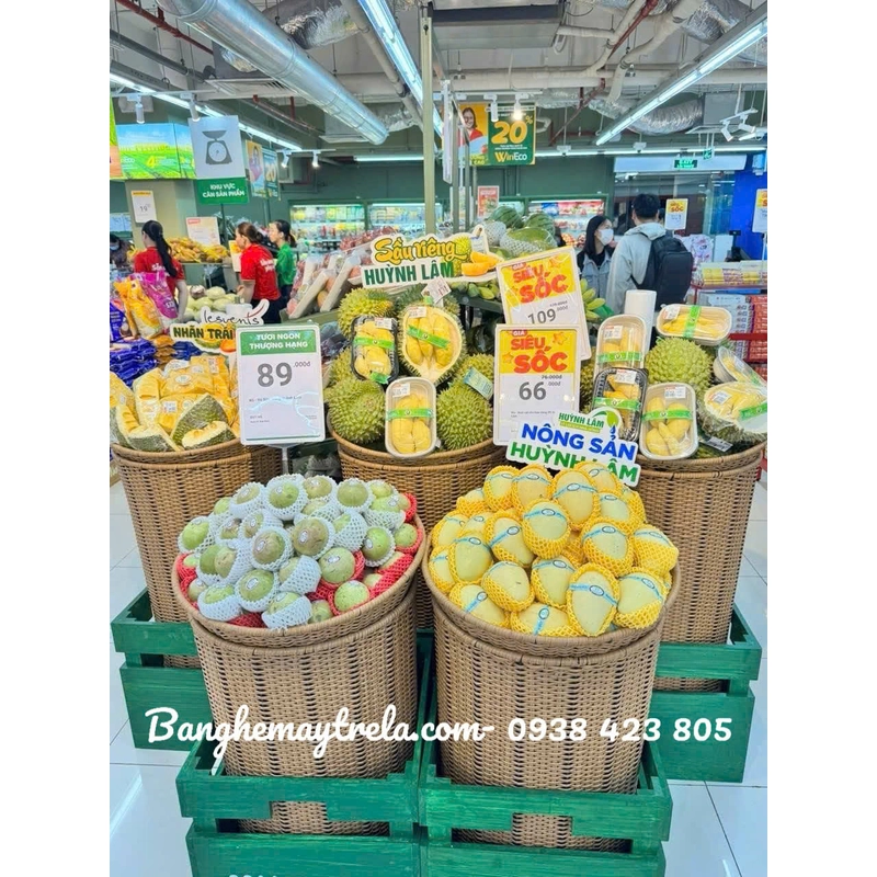 Rổ mây nhựa trưng bày trái cây hoa quả 472385
