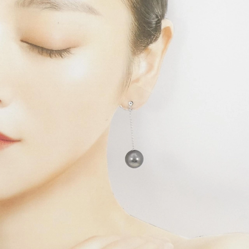 K18WG Bông tai ngọc trai đen 13.5mm - Hàng hiệu Chính hãng 865802