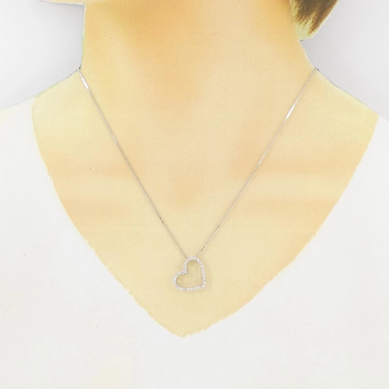 K18WG Dây chuyền trái tim kim cương 0.34CT - Hàng hiệu Chính hãng 859423