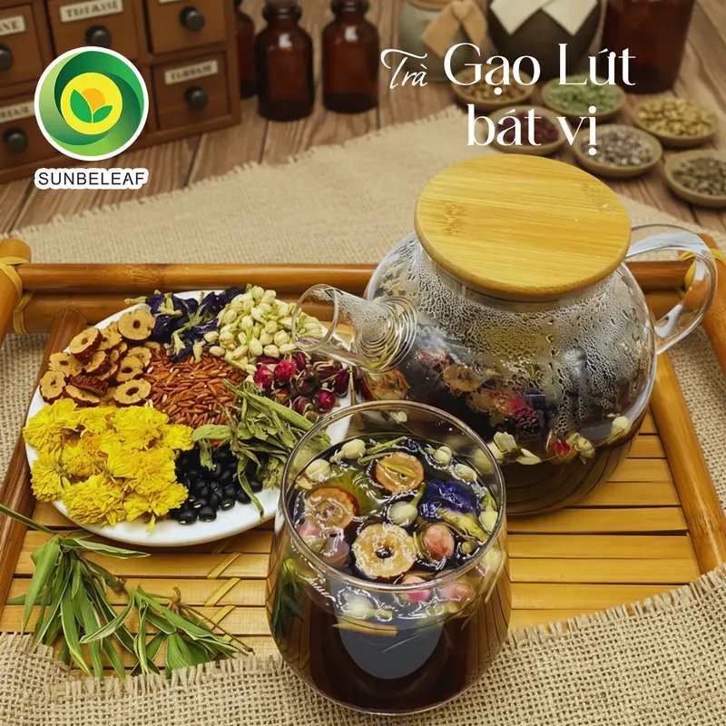 Trà gạo lứt 8 vị - Trà thảo mộcthanh lọc - túi zip 20 gói 738157