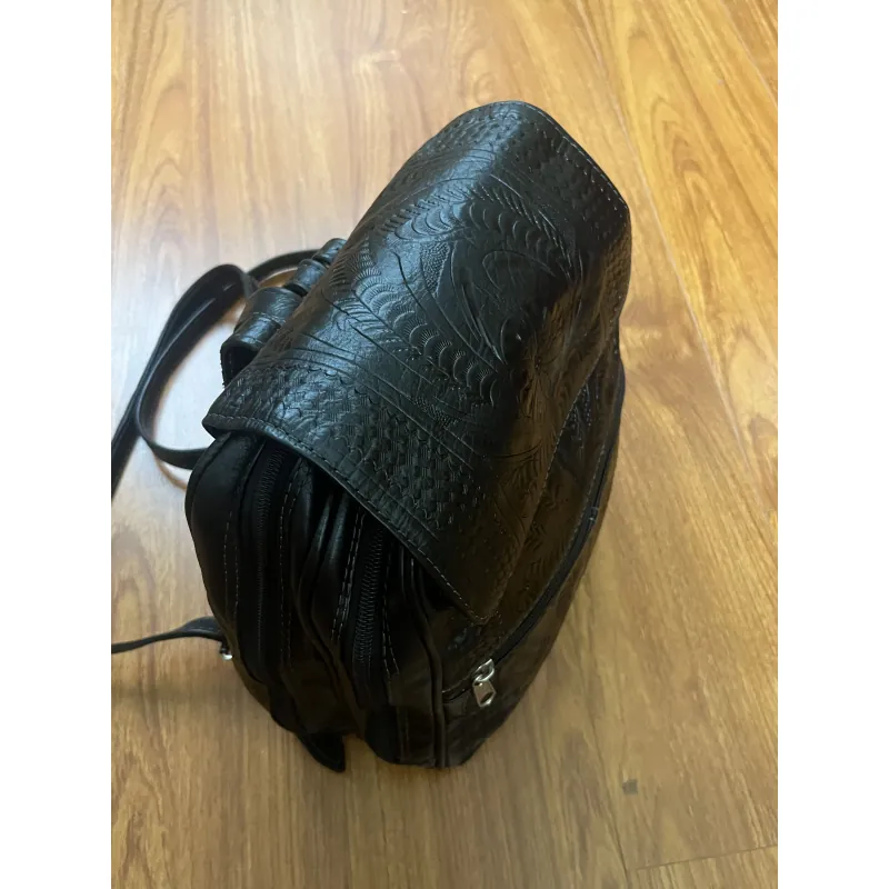 Balo nữ 24x32x11 da mộc khắc 2hand 992664