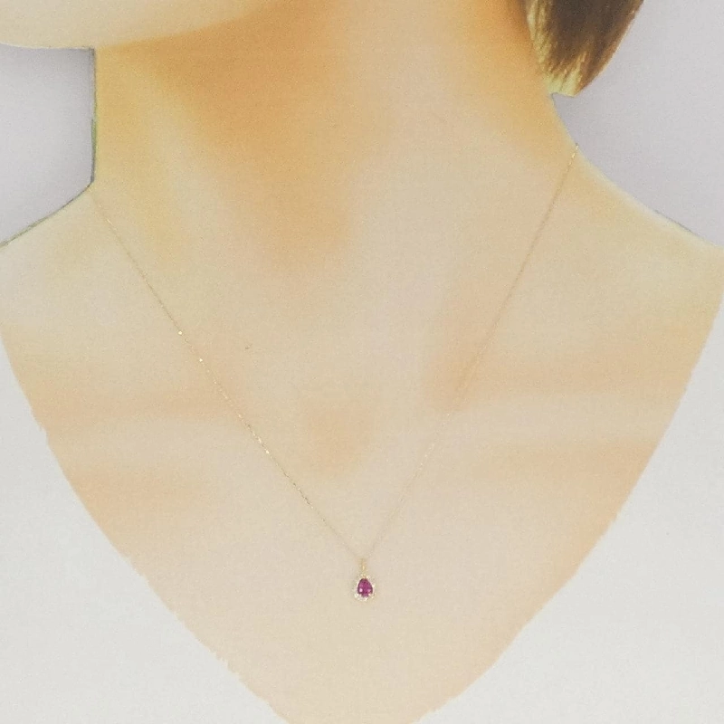 K18YG Dây chuyền Ruby 0.18CT - Hàng hiệu Chính hãng 857176