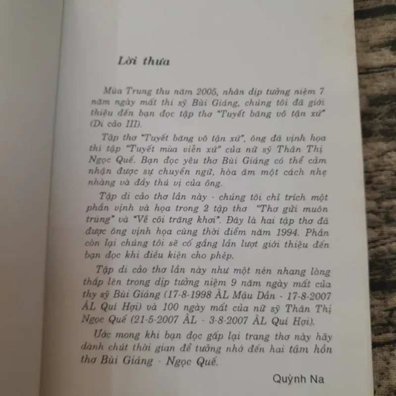 BÙI GIÁNG-Di Cảo thơ V- THƠ VỊNH HỌA. Nxb Văn Nghệ 2007 775933