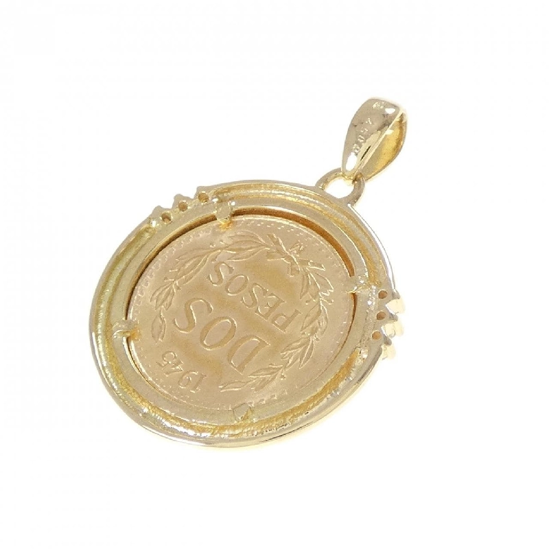 Mặt dây chuyền đồng xu kim cương 18KYG (khung) 0.057CT - Hàng hiệu Chính hãng 863740