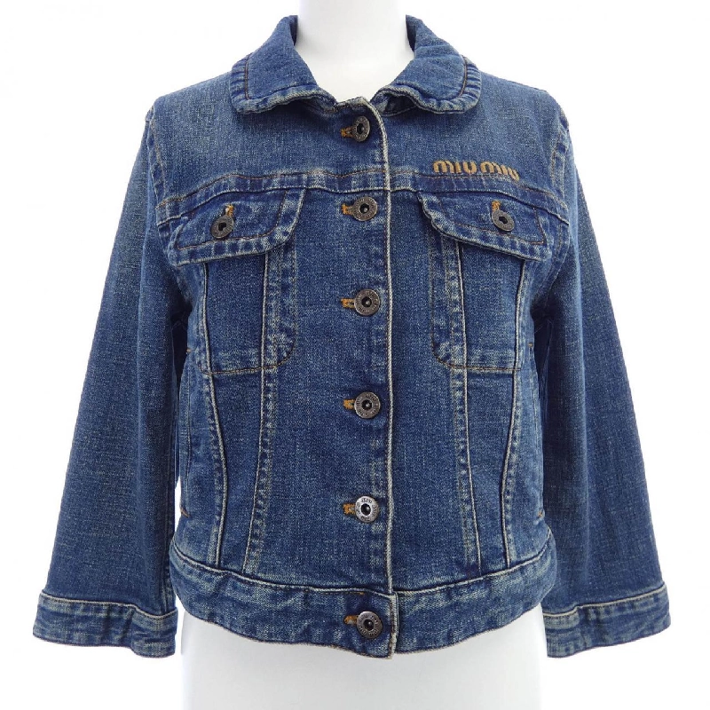 MIU MIU GWB224 SOOO 15UJ Áo khoác denim 628159