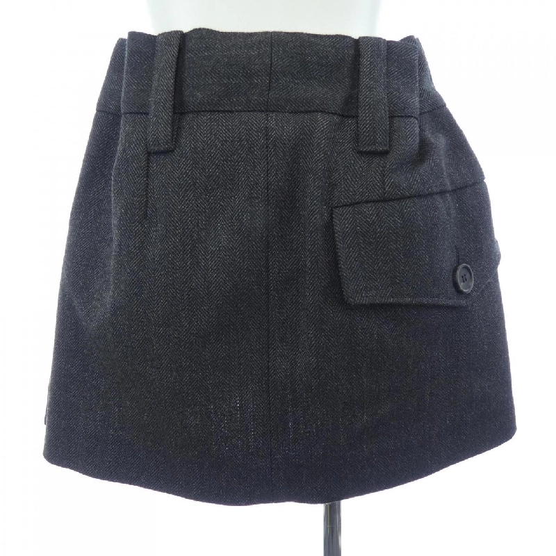 Chân váy mini bằng len Chevron PRADA P132ZG SOOO 17YU - Hàng hiệu Chính hãng 809079